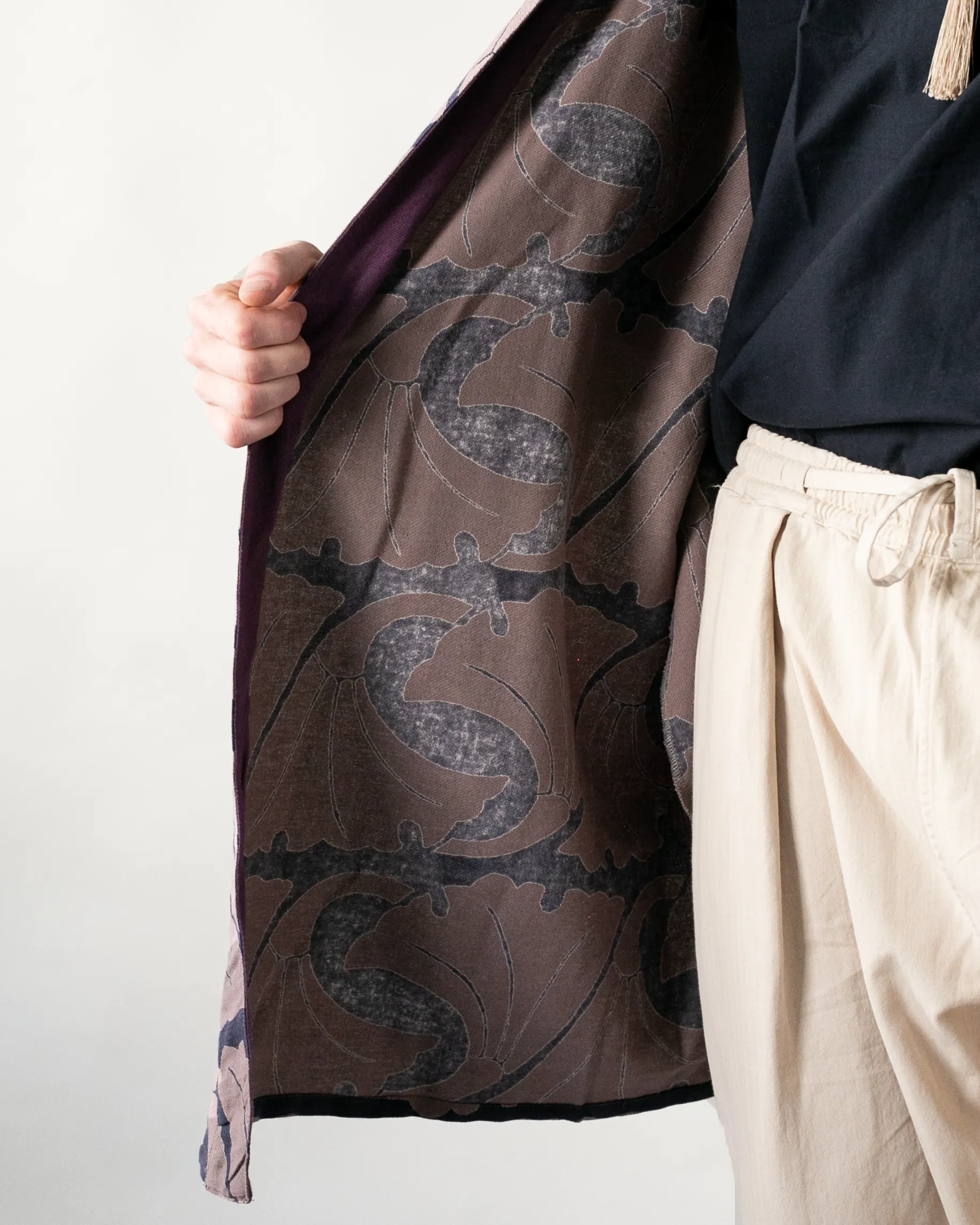 Wa-Modern Haori Robe, Ginkgo Leaves