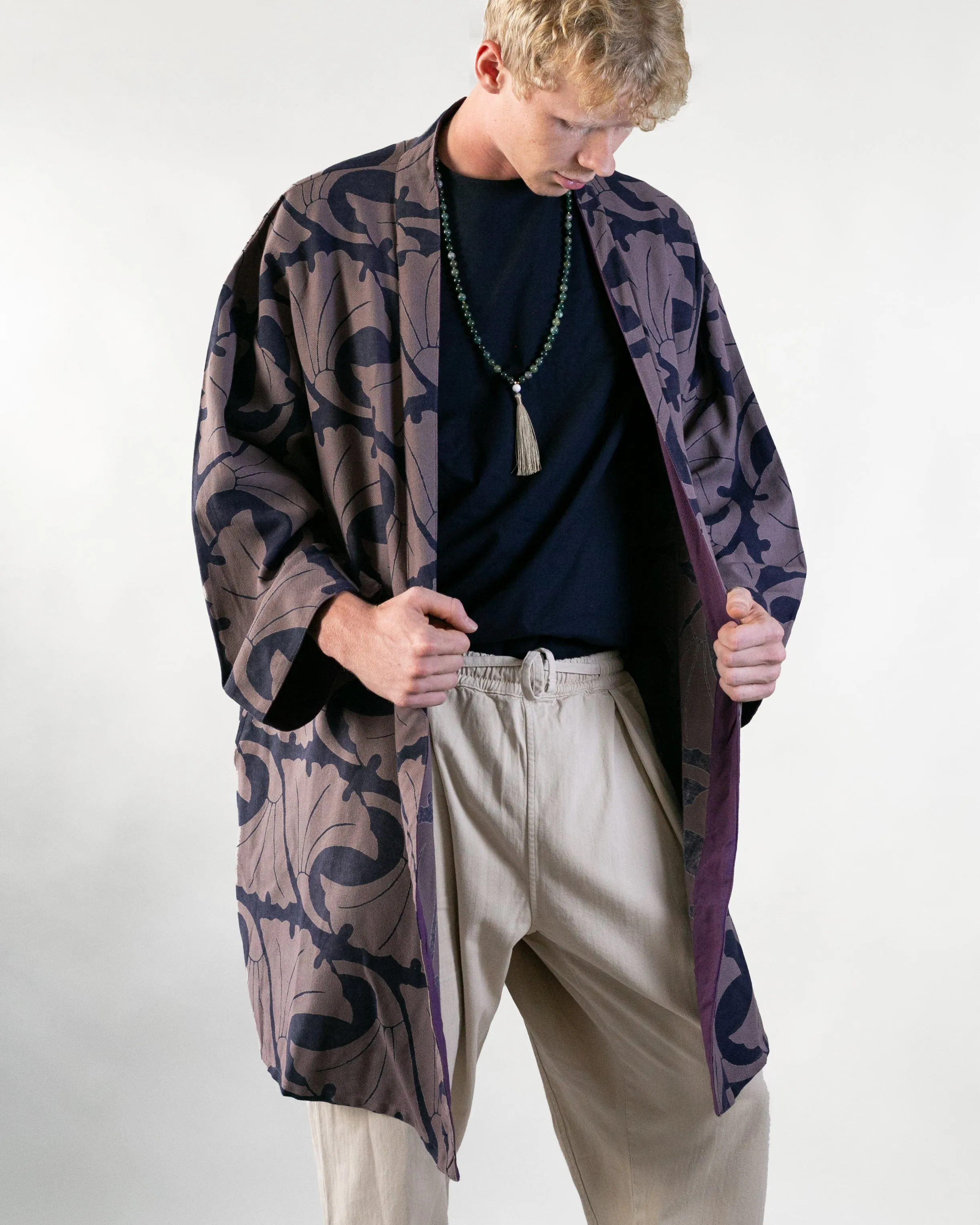 Wa-Modern Haori Robe, Ginkgo Leaves